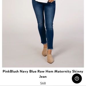 PinkBlush Navy Blue Raw Hem Maternity Skinny Jean